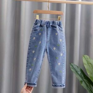 IeNens Kids Baby Girls Casual Ubrania dżinsy spodnie małe dziecięce dżinsowe spodnie dżinsowe spodnie dla dzieci 1 2 3 4 5 6 7 lat L2405