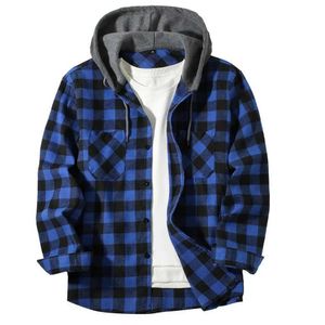 Men's Hoodies Sweatshirts Mens business spring and autumn plain weave casual button up hoodie long sleeved hoodie flannel jacket top Q240522