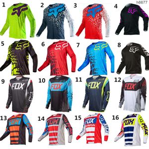 Camisetas masculinas camisetas ao ar livre FOX16-20 Speed abaixo da primavera e outono Manga longa Top Mountain Bicking Suit de motocicleta cross country