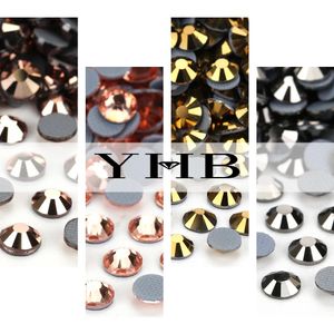 YHB 209~221 High Quality Crystal electroplating Flatback fix Rhinestones For Shoes Bags Garment Decoration DiY 240521