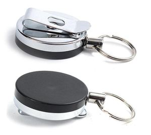 Whole Stainless Steel Retractable Key Chain Recoil Ring Belt Clip Ski Pass ID Holder Party Supplies4797076