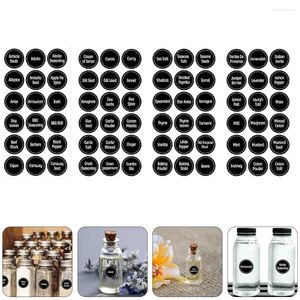 Armazenamento de cozinha 144 PCs Spice Jar Rótulos de ingredientes adesivos de vidro Decalques de frascos de vidro Decalques PVC Nome auto-adesivo Despensa