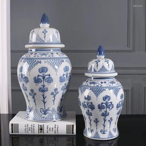 Vasos Jingdezhen Blue Pottery White Pot Pote Cerâmica Modelo