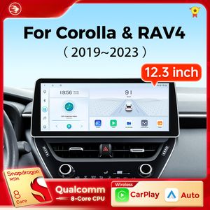 12.3 inç Araba DVD TOYOTA COROLLA RAV4 RAV 4 2019 2020 2021 2022 Qualcomm 8G 256G Carplay Android Auto 4G Multimedya