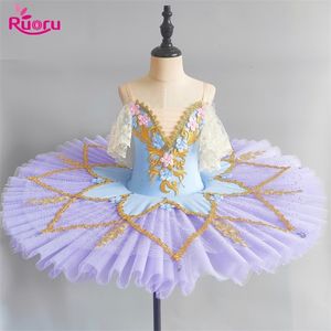 Ruoru Professional Ballet Tutu Girls Platter Pancake Tutu Ballerina Party Dress Women Womh Child Kids Ballet Dance Costume 240510