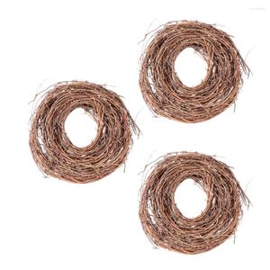 Decorative Flowers 3 Rolls Christmas Toffia Vine Wreath Decor Snake Shape Rattan Hanging Xmas Accessories