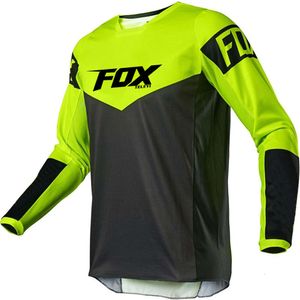 0A27 herrt-tröjor Fox Teleyi 2024 Downhill Jerseys Mountain Bike MTB Shirts Offroad DH Motorcykeltröja med andning Motocross Sportkläder kläder