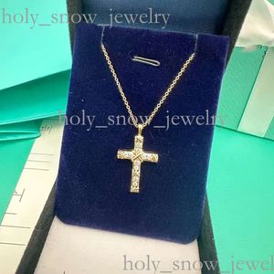 TiffanyJewelry Designer Designer Jewelry Cross Cross Diamond Chain Ожерелья TiffanyJewelry Браслет x подвесной розовый золото украшения роскошные украшения 811