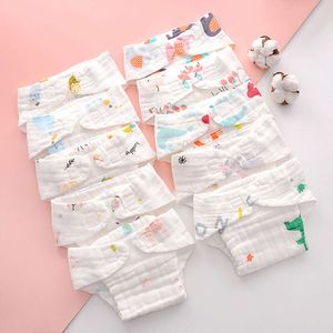 3st 5st Washable 100% Cotton 12 Layers Gaze Baby Diapers Cartoon Baby Training Pants Panties Waterproof Newborn Cloth Diaper