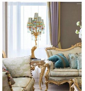 Lampy stołowe Decorta francuska lampa miedziana Paw Pełna salon sypialnia nocna luksusowa retro złota baza