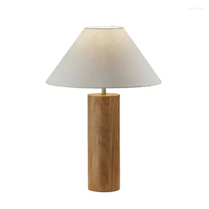 Lampy stołowe Adesso Martin Lampa naturalne drewno dębowe z antycznym mosiężnym akcentem podłogowym stojak na kemping światło
