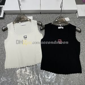 Square Neck T Shirt Frauen elastische Stoffweste dünne Tanks Top Buchstaben Druck Strick Tops Designer Westen