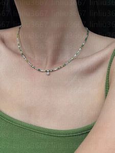 925 Silverhalsband Kvinna Natural Tiger Eye Halsband Färgad Glaze Necklace Designer Luxur Dopamine Broken Silver ClaVicle Chain Overlapping With Box Gifts