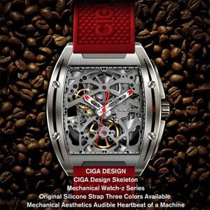 Оригинальный Xiaomiyyoupin Ciga Watch Z Series Series Barrel Type Double Automatic Skeleton Mechanical Men's Waterpronation Watch 3013 295U