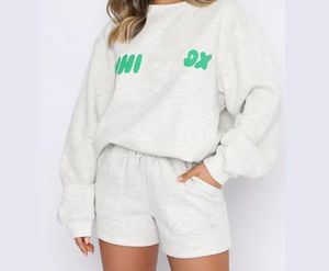 Women's Tracksuits Fashion Street Trend Letters English Printed Hoodie Underwear Fleece Suit Women