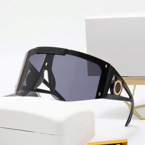 Óculos de sol clássicos Moda Moda Mulher Woman One Piece Lens Goggles Trendência Cor Grande Tamanho Dirigindo óculos óculos Quadro de espetáculos 258L