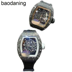 스위스 ZF 공장 시계 손목 시계 고급 디자이너 남성용 기계식 시계 카본 섬유 중공 아웃 개인화 된 테이프 패션