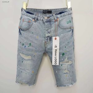 Purple maschile jeans designer jeans shorts hip hop casual ginocchio corto lengs jean abbigliamento estivo denim uomini strappati pantaloncini di jeans vintage di fascia alta afb