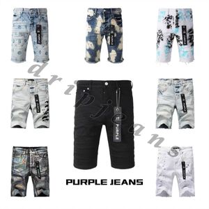 jeans viola jeans pantaloncini da uomo pantaloncini designer cortosi strappati pantaloncini di jeans di alta qualità jeans hip hop shorts gocciolare jeans a bassa vita pantaloncini