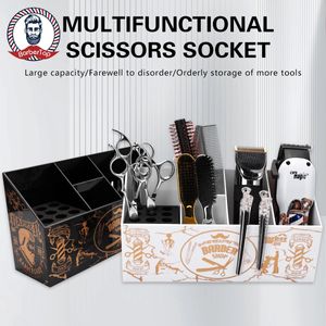 Hairdressing Scissors Stand Case Salon Hairdresser Tools Storage Box Organizer Comb Clips Holder Barber Supplies 240522