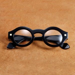 Vazrobe Vintage Eyeglasses Frame Male Round Glasses Men Steampunk Fashion Eyewear Reading Spectacles Black Thick Rim Sunglasses Frames 266a