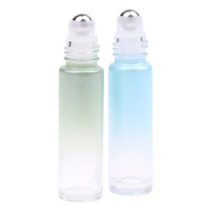 10ml Colorful Frosted Essential Oil Roller Bottles Glass Empty Containers with Stainless Steel Ball