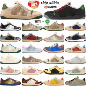 Shoes screener canvas GGG trainers sneakers Designer Leather suede black web Mens Womens white red green cream grey butter mini beige art pink Deco butter ebony