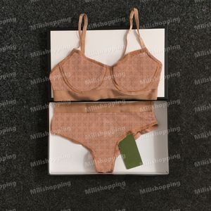 Lace Triangle Briefs Underwear G Letter Embroidery Bra Sets Push Up Vest Sexy Designer Translucent Underwear with Box