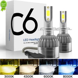 2pcs de alta qualidade preços mais baratos atacadistas de entrega mais rápida Cob C6 Real 7600lm 120W Carrinho de carro LED H1 H3 H4 H7 9003 9004 9005 9006 KIT HI/LO BULBS 6000K