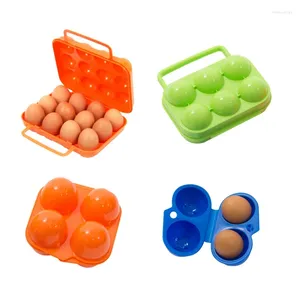 Aufbewahrungsflaschen Grid Egg Box Tragbarer Plastikhalter Behälter Organizer für Outdoor -Reisecamping -Picknick Eier