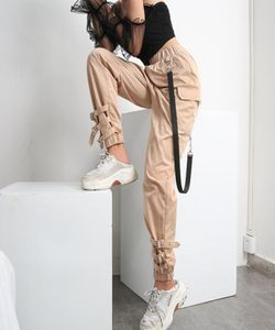 New Fashion Women calças cinturões de ferramentas de estilista de estilista encolher damas treino de fitness marca casual calça multibag calças femininas3843707