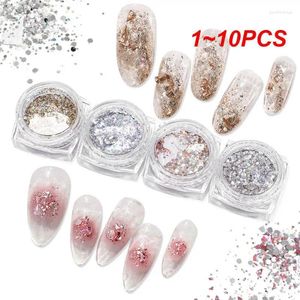 Nail Glitter 1-10PCS Shiny Art Powder Mixed Sequins Bulk Sapphire Blue Gold White Silver Winter Manicure Decoration Design