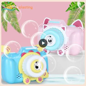 Fun Bubble Machine Electric Bubbles Camera Toy с освещением музыкальной музыки управление звуком наружных пузырей игрушек для детей подарки 240523