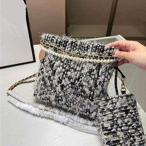 10A Fashion Designer Bags Women Crossbody Handbag Pearl Luxury Chain Handbags Fluffy Texture Woolen Tote Cloth Purse Small Woman Tdfxa