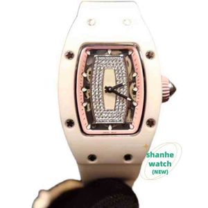 RM Watch Date Luxury Mechanics Watches Wristwatch Business Leisure RM07-01 Helautomatisk mekanisk klock Ceramic Case Tape Womens