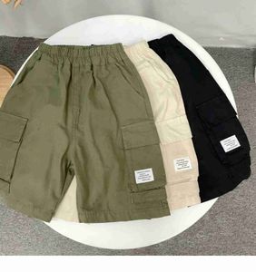 Shorts Shorts Childrens shorts 2024 summer new American style multi pocket work clothes Capris boys loose fitting work clothes WX5.22