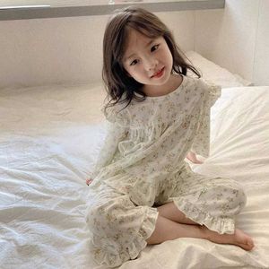 PAJAMAS Childrens pigiama primavera/estate 2023 Nuova maniche lunghe Princess Fashi