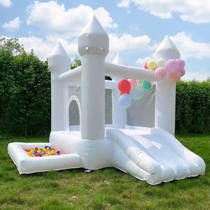 Casa de salto inflável e inflável por atacado com pit de bola e slide Kids Bouncer Castle Castelo Castelo Pvc Mesh Jumper para presente de aniversário em casa Presente