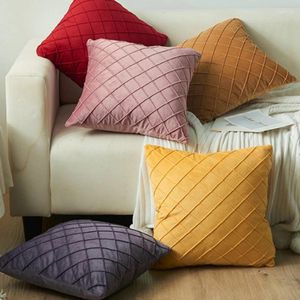 Pillow High Quality Netherlands Velvet Home Use Living Room Soft Solid Color Decorative Striped For Sofa Couch Bed Chair