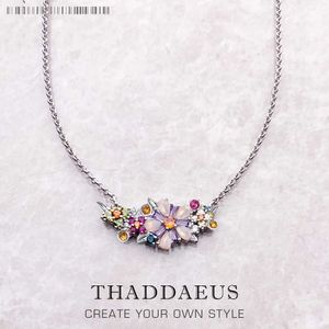 Pendant Necklaces Necklace Flower Colored Stone Brand New Link Chain Exquisite Jewelry European 925 Sterling Silver Romantic Womens Gift S2452206