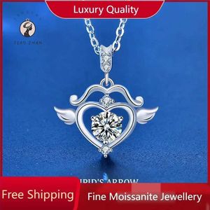 Pendant Necklaces Jiashan Mosang Diamond Cupid Arrow Necklace Womens 925 Sterling Silver Necklace Personalized Creative Jewelry S2452206