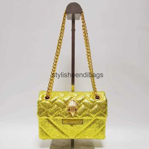 Cross Body Summernew Design اللامع المتلألئ Mini Gold Womens Handbag Equinted Fashion Bag H240523