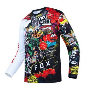 Mäns T-shirts Fox Sudu Mens Cycling T-shirt Cross Country Motorcykel Mountain Bike Speed ​​Reduction Suit Lång ärm Snabbtorkning 440U