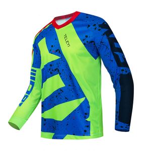 NPFC Herrarna T-shirts 2024 MX MEN SOMMER LÅNGLEVED DOPPHILL MTB BOOKING BIKE CYCKING BEACHABLE DESIGNER Kläder Motocross Jersey Fox Teleyi