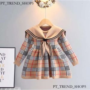 Great Quality Baby Girls Knitted Plaid Sweaters Dresses Spring Autumn Girl Long Sleeve Princess Dress Kids College Style Knitting Dress 2-7 Years 0Ef Fea