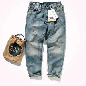 Herren -Shorts Jeans Herren American Retro Herbst und Winter Schwere, gerade Beinhosen J240522