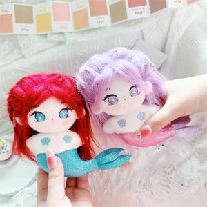 Lalki Mini Cavai Mermaid Doll Cute Flush Doll z czerwonymi włosami Syrenka Głowa Pluszowa torba kluczy wisząca dekoracyjny prezent S2452307