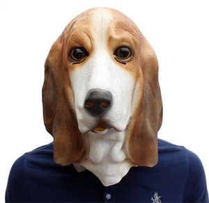 Full Face Animal Latex Mask Adults Basset Hound Dog Head Party Masks Cosplay Masquerade Fancy Dress Party for Halloween Mask 220812511919