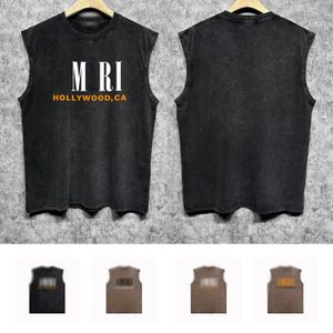 24SS Summer New Designer Mens Tanks Tops Модные бренд-воздухопроницаемые бренды из рукавов хлопка T