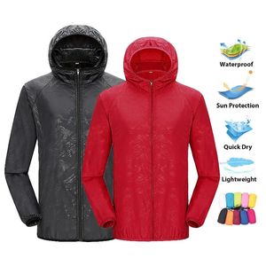 Lngxo unissex caminhada jaqueta homens homens impermeabilizados rapidamente acampamento seco de windbreaker trekking pescando chuva casaco ao ar livre roupas UV 240523